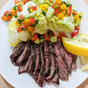 Lemon Thyme Steak with Turkish Salad