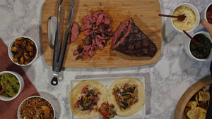 Tri Tip Tacos with Chimichurri Sauce and Crispy Onions